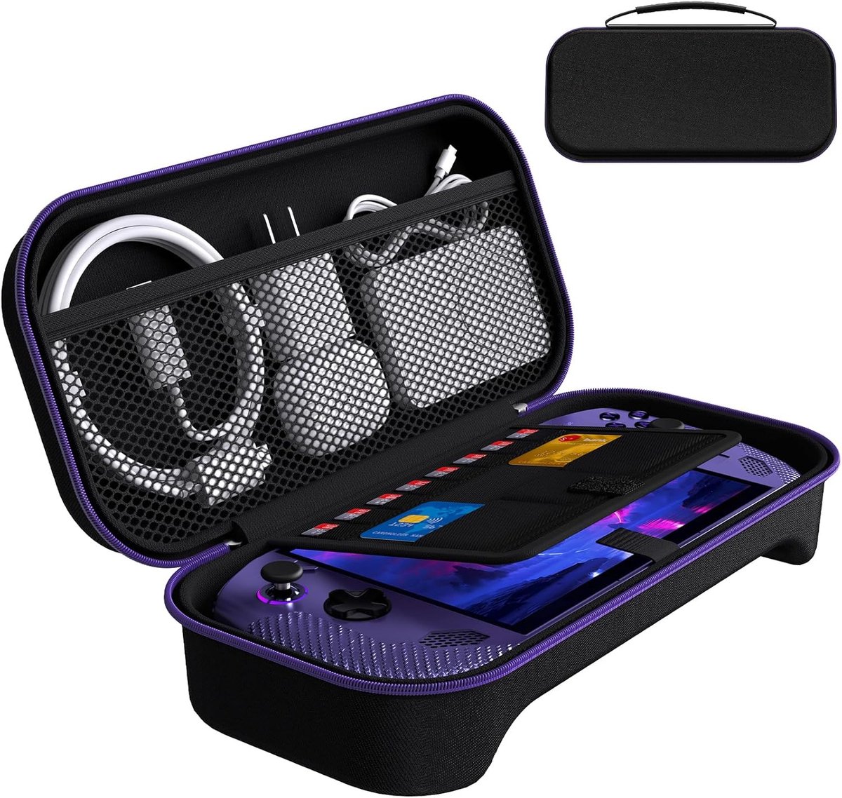 Ivoler Case Compatibel met Lenovo Legion Go S 2025, Draagbare Beschermende Hard Shell Draagtas Cover, Beschermhoes met Opslag voor 8 Games, Console & Accessoires - Zwart