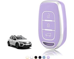 Sleutelhoes TPU, Autosleutelhoes Geschikt voor Renault Twingo Kangoo Clio Symbol Kwid Dacia Logan Sandero Stepway Duster Dokker, Sleutel Cover Bescherming Sleutelbehuizing - Smart Key
