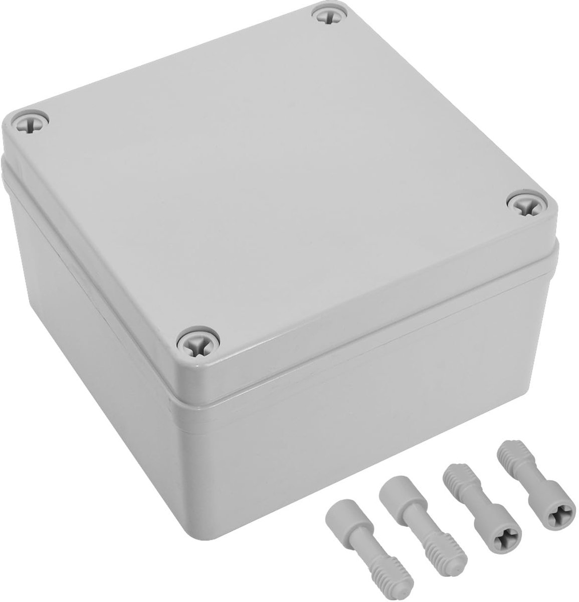 IP67 waterdichte aansluitdoos, ABS-kunststof elektrobox, stofdicht behuizing voor elektronica, aansluitkasten voor DIY-projecten, grijs, 125 x 125 x 75 mm