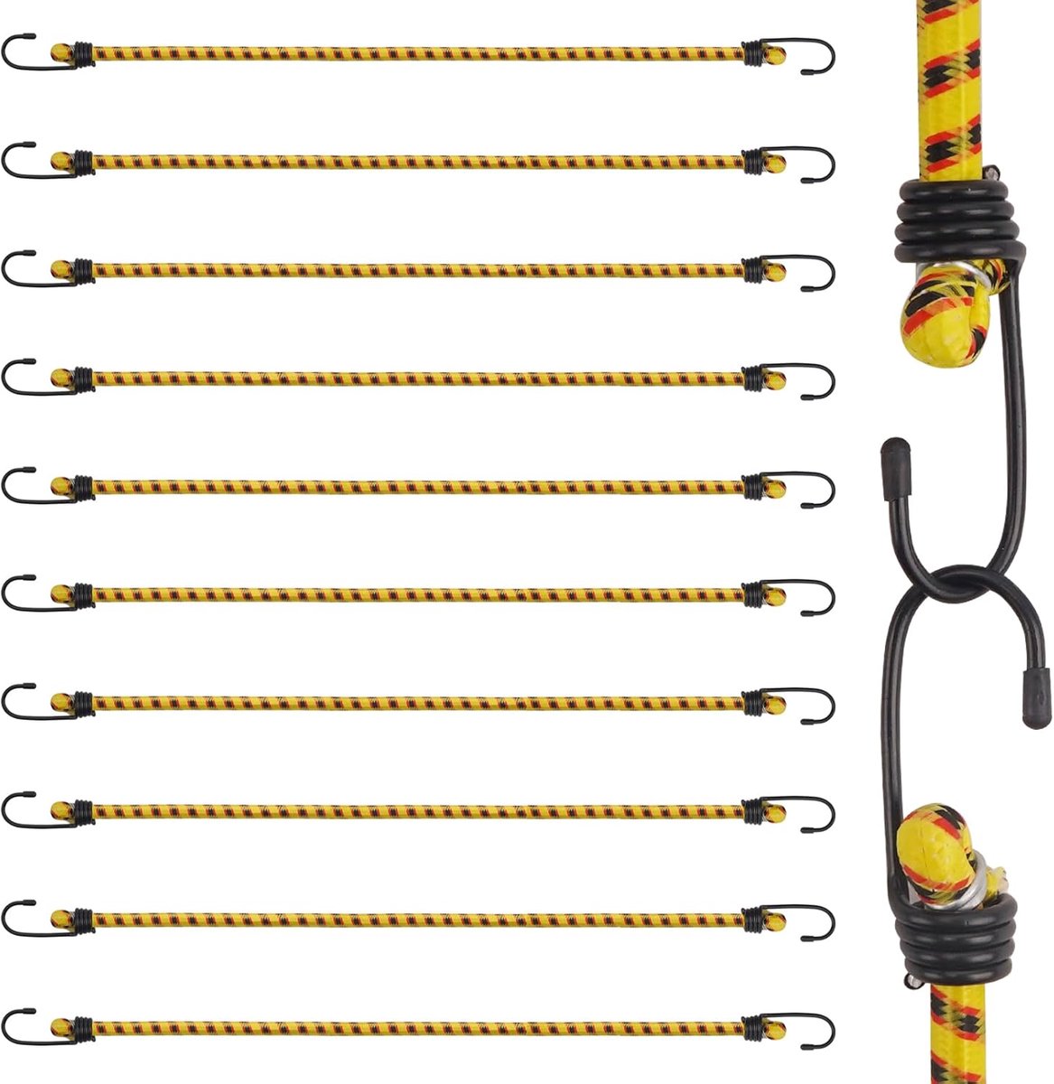 10 stuks spanrubbers met haakexpanders met haken (10 stuks x 60 cm)