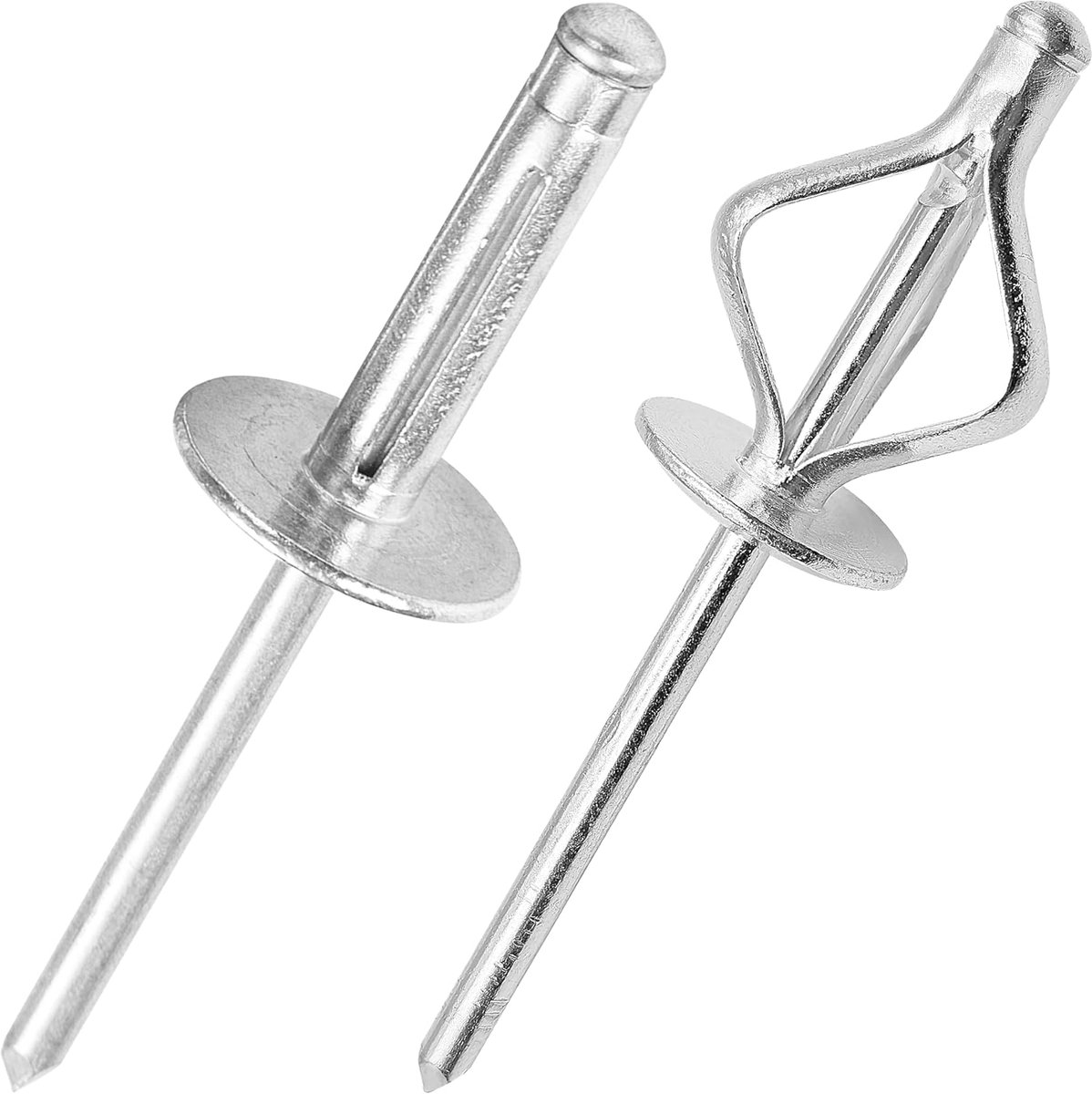 Blindklinknagels van aluminium, drievoudige expansie, assortiment bolklinknagels voor kunststoffen of zachte materialen (zilver, Ø 4,0 x 16 x 12 mm - 50 stuks)