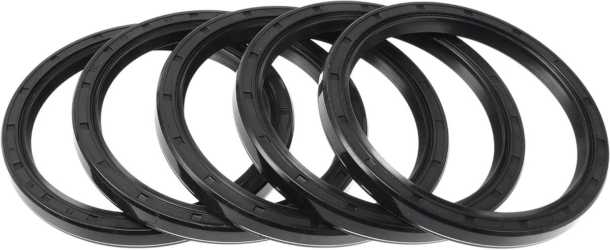 olieafdichting TC dubbele lip met veerring van staal afdichting voor roterende asafdichting 75 x 90 x 8 mm nitril met hoge druk zwart rubber 5 stuks