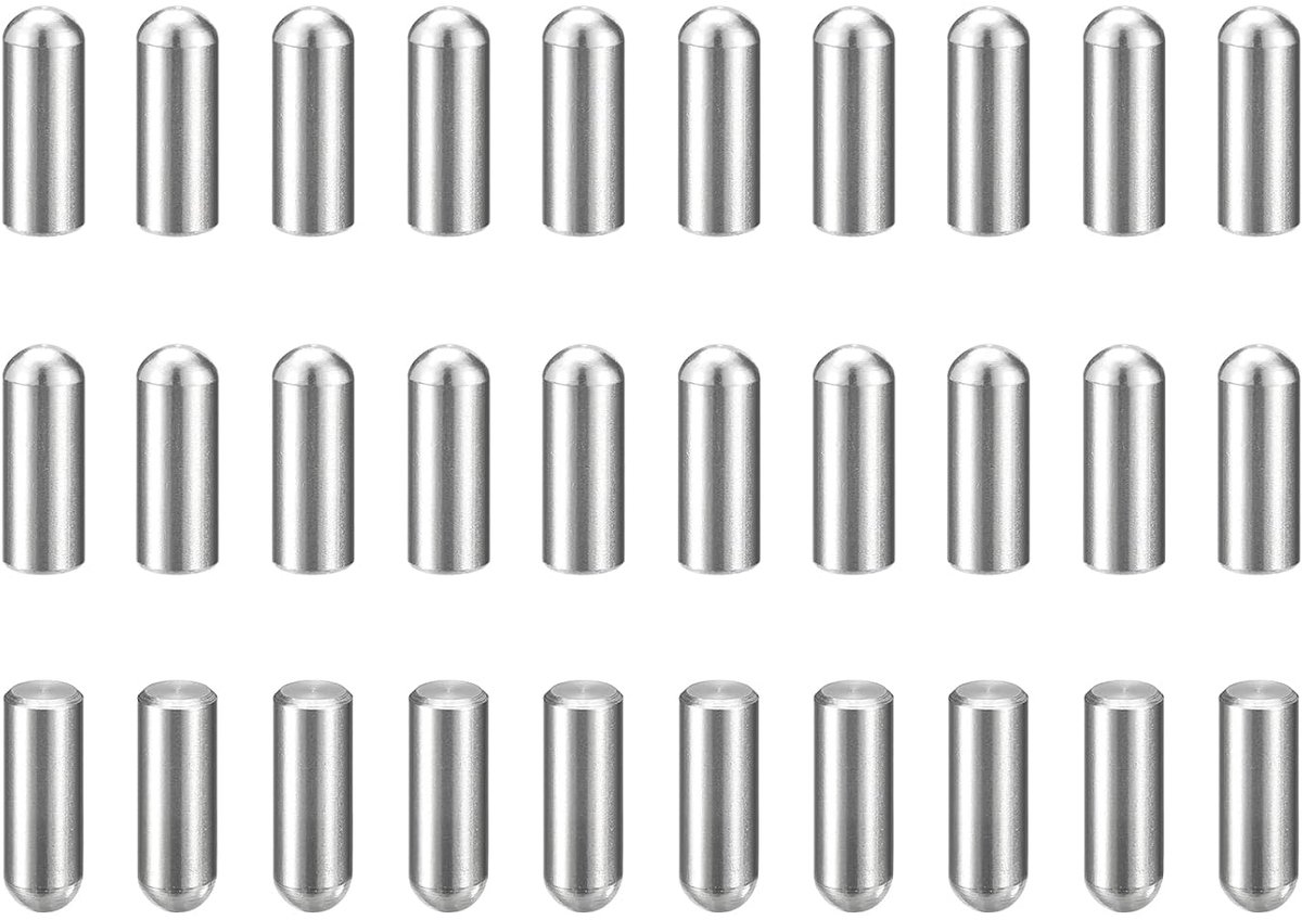 30 stuks cilinderpennen, 5 mm x 14 mm metalen pen, 304 roestvrij staal, cilindrische ronde kop, plugpennen paspen voor gereedschapsbouw, machinemontage en apparatuur