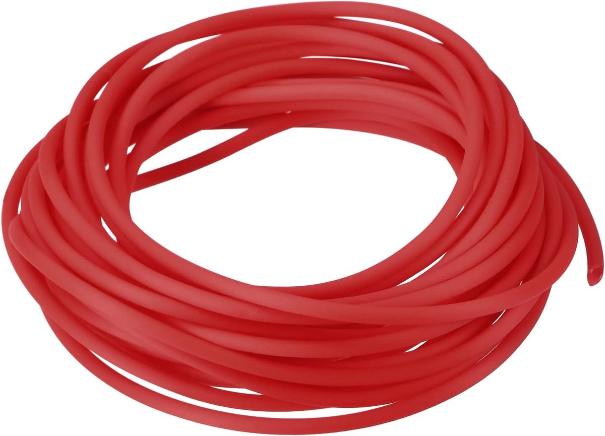sourcing map Rubberen touw buis 10ft 2mm diameter 1mm rood gat holle buizen voor doe-het-zelf ambachten kralen kettingen armband