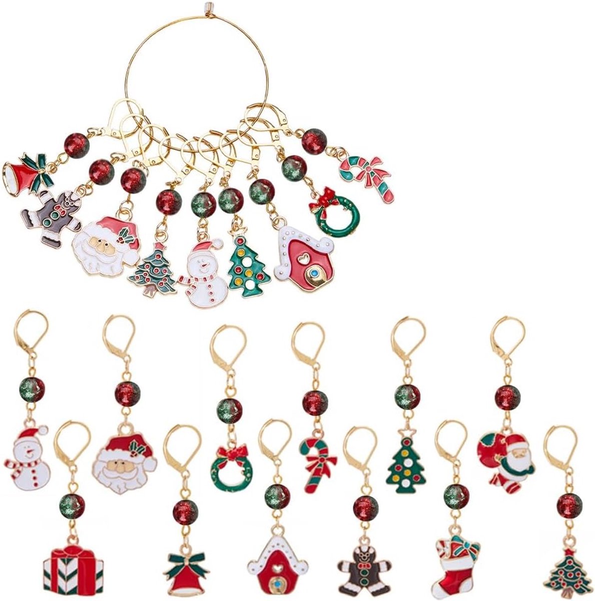Steekmarkeerders met sluiting, breitoebehoren, voor maken van sieraden, cadeautoebehoren, 12-30 sets, normal size, Emaille