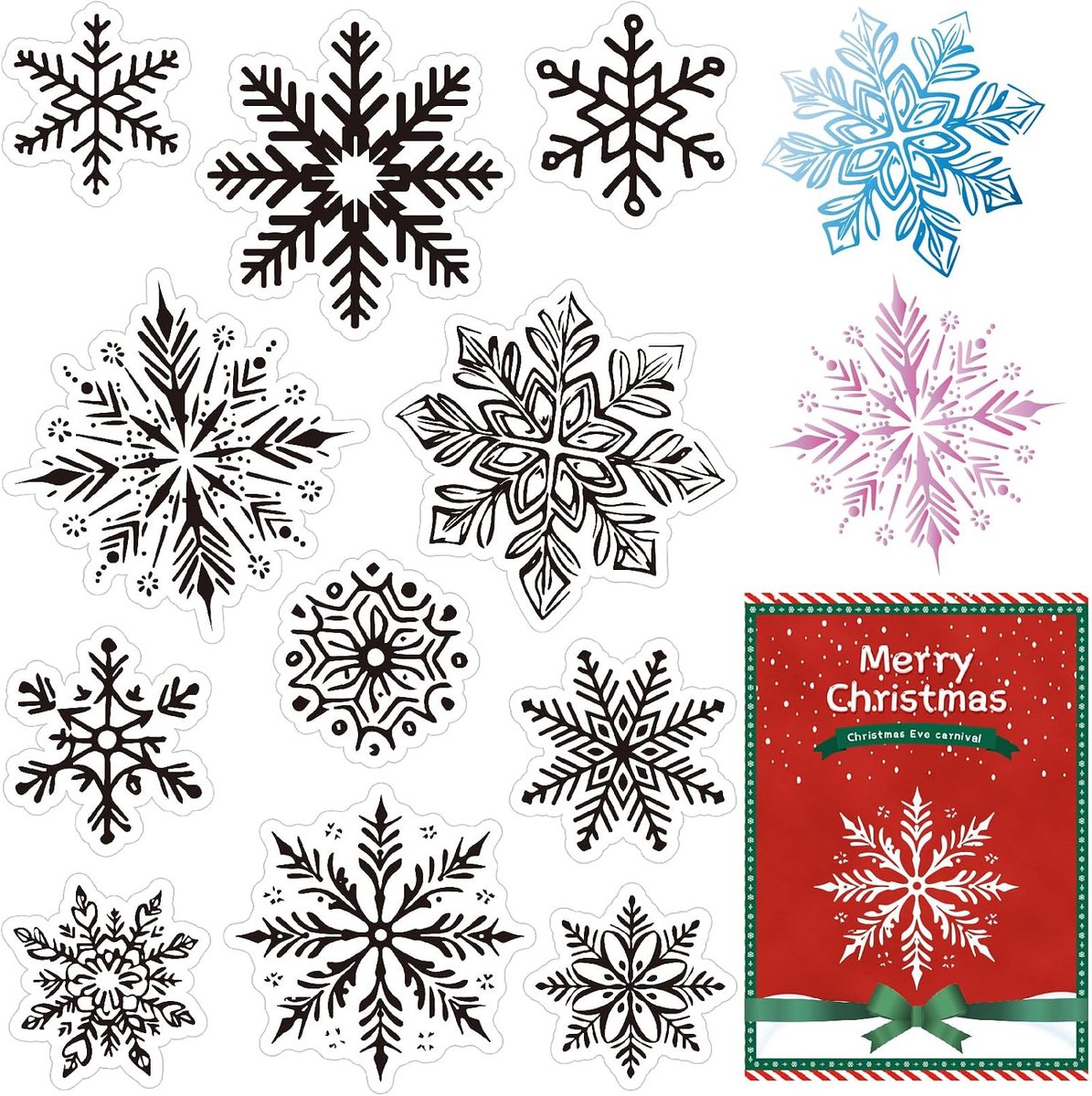 Sneeuwvlok Clear Stempels Herbruikbare Kerst Winter Transparante Siliconen Stempel Seals Voor Journaling Kaart Maken Decor Diy Scrapbooking Fotoalbum Decoratieve Stempel Vellen