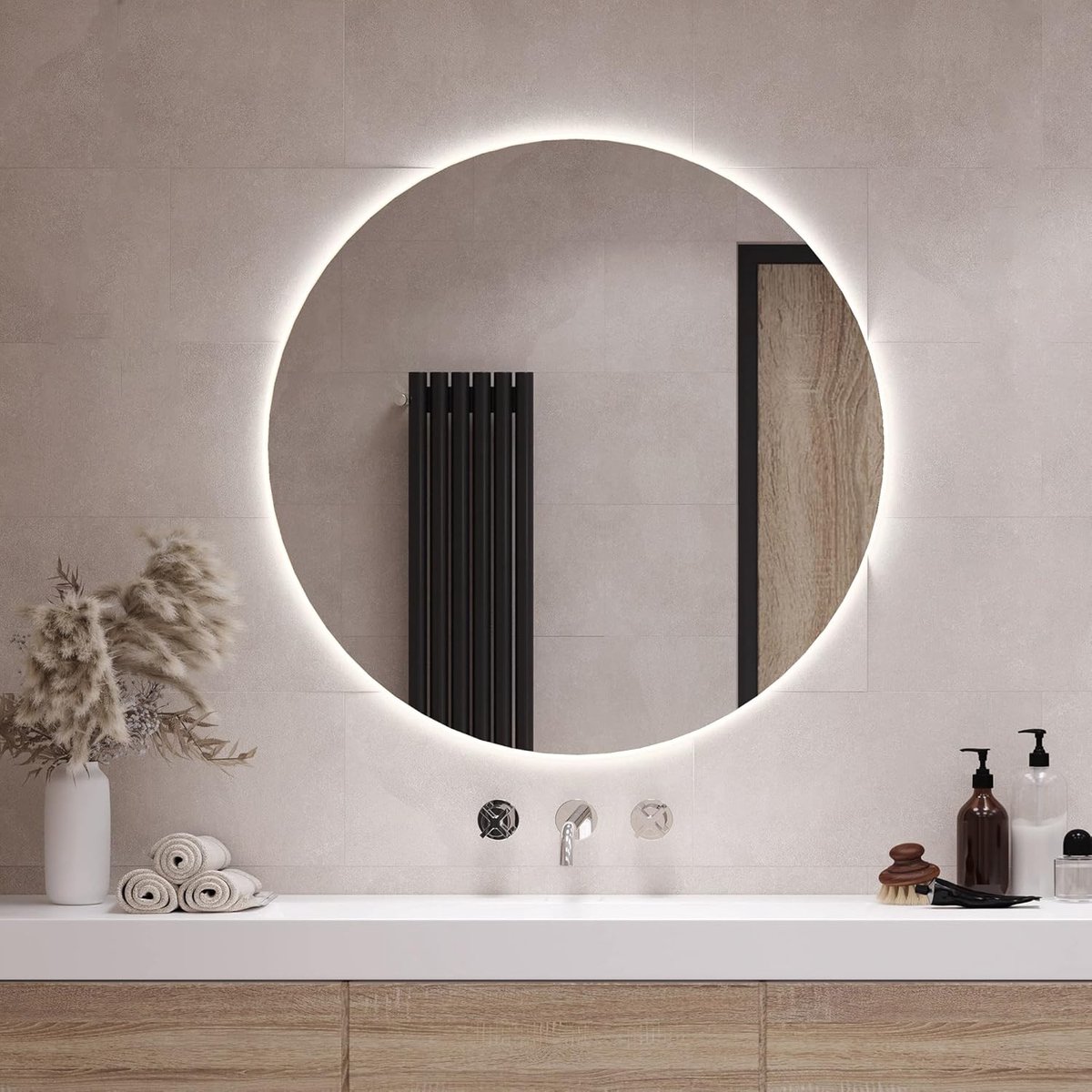 Ronde LED Spiegel naar de Woonkamer Muur Spiegel Badkamer Ø 50 cm Slaapkamer - Neutraal wit