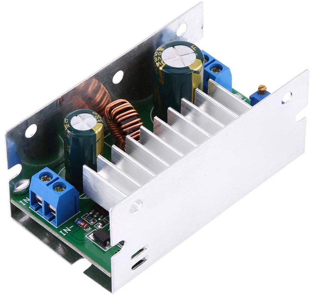 DC-naar-DC-opwaartse voedingsmodule 200 watt 7A 6-35 V naar 6-55 V High Power Step Up Boost Converter laadmodule met aluminium behuizing