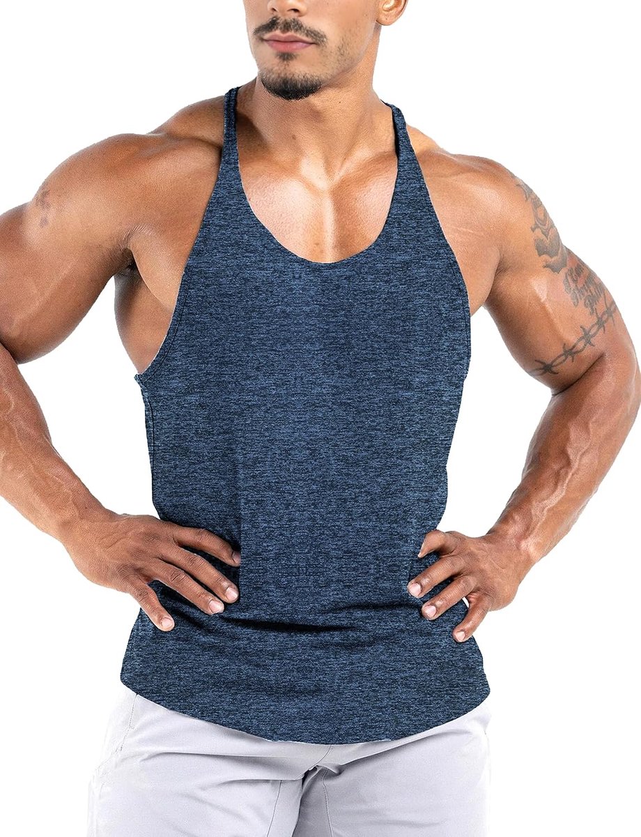 Tanktop voor heren, sneldrogend, elastisch, spiertraining