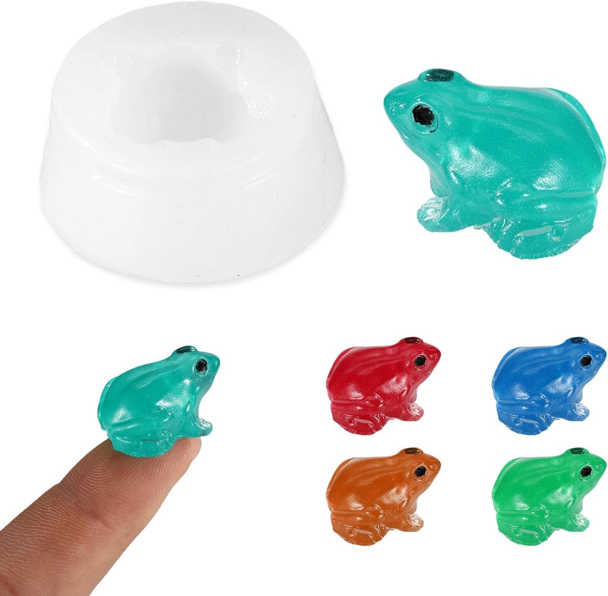 Siliconen Mal, Mini Schattig Kikkervormige Mal Kleine 3D-Dierthemamal voor Doe-Het-Zelf-Knutselwerkjes het Maken van Klei- en Landschapsminiaturen