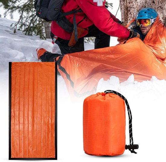 Nood Slaapzak - Reddingsdeken Warmte - Outdoor Overleven - Wind en Waterdicht - 213 x 91 cm - Groen — afbeelding 5