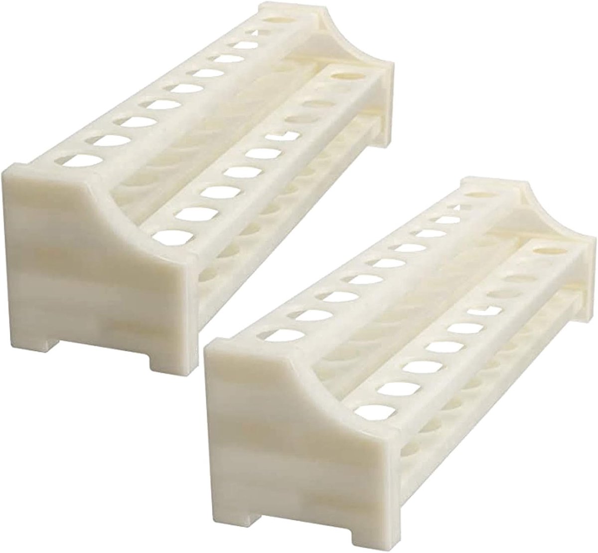 2 stuks buisjeshouder, reageerbuishouder, reageerbuishouder van kunststof, 2 lagen, 15 mm, 20 gaten, buishouder, afneembaar, voor pedagogisch gereedschap