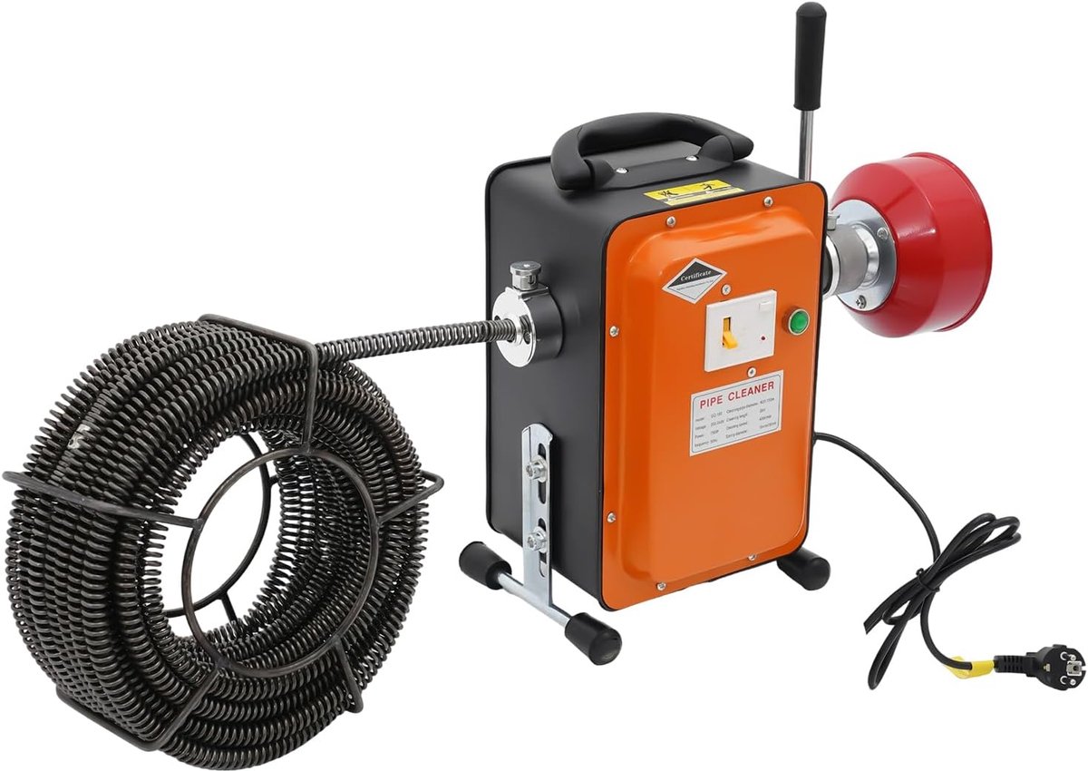 Afvoerreiniger 750 W - Elektrische pijpenreiniger - Voor pijpen Ø20-150 mm - Effectieve reiniging van verstoppingen - SnelShoppen