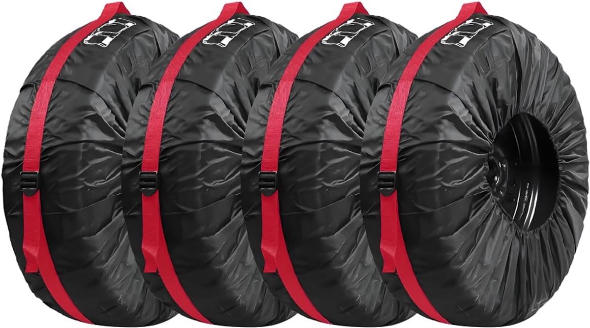 4 Stks Auto Reserveband Covers Diameter 80 cm Auto Band Cover voor 19-23 inch Banden Waterdicht Stofdicht Wiel Type Cover Type Opslag Draagtas Draagbare Wiel Bescherming Tassen