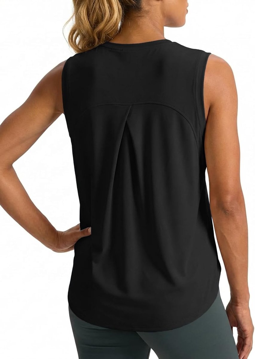 Dames mouwloos sport tank tops zomer workout T-shirts ronde hals yoga shirt