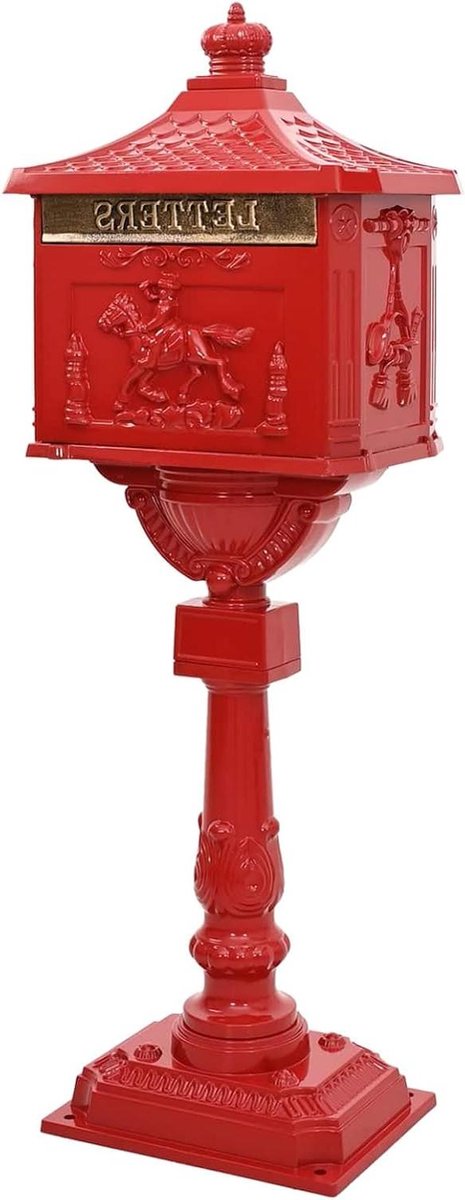 Staande brievenbus - Brievenpost houder - Post ontvangen - Waterdicht design - 117 cm hoog - Rood