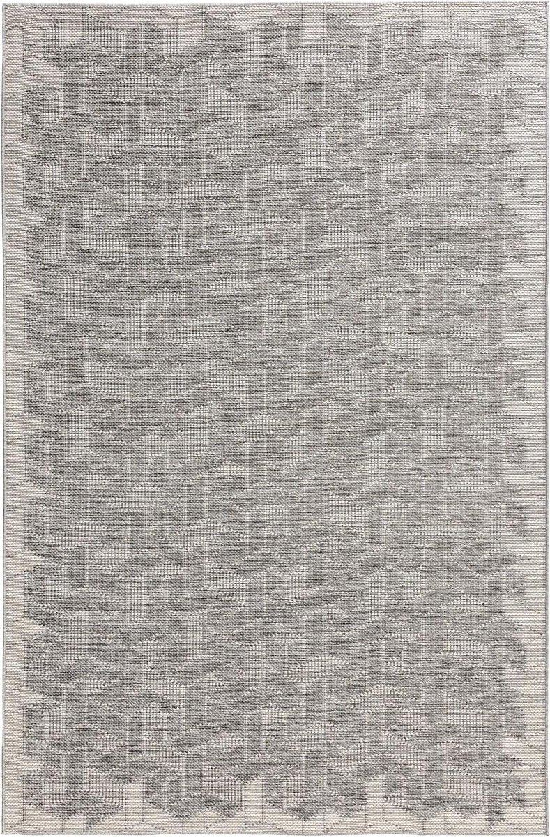 Nest tapijt - Vloerkleed buiten - Woonkamer inrichten - Weerbestendig materiaal - 240x340 cm - Grijs