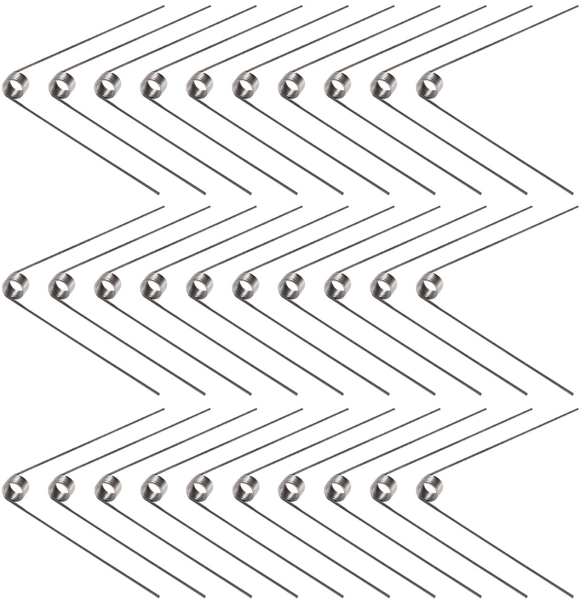 30 Stuks 0.5 * 4.5 mm 60° Rechte Torsieveer, Roestvrijstalen Kleine Torsieveer, V-Vormige Torsieveren, voor Doe-het-Zelf Houtbewerking, Meubels, Reparatieproject