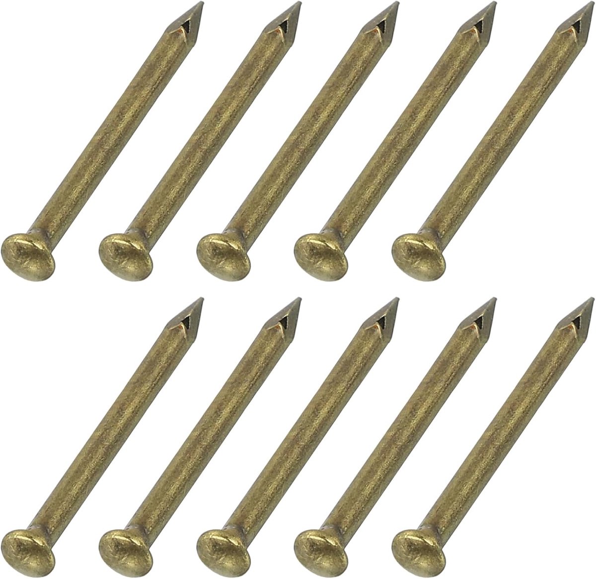500 stuks kleine hardware-nagels, 1,4 x 16 mm, koolstofstaal, ronde kop, standaard afwerking, voor knutselen, timmerwerk, huis, ophangen, foto's, doe-het-zelfprojecten, brons