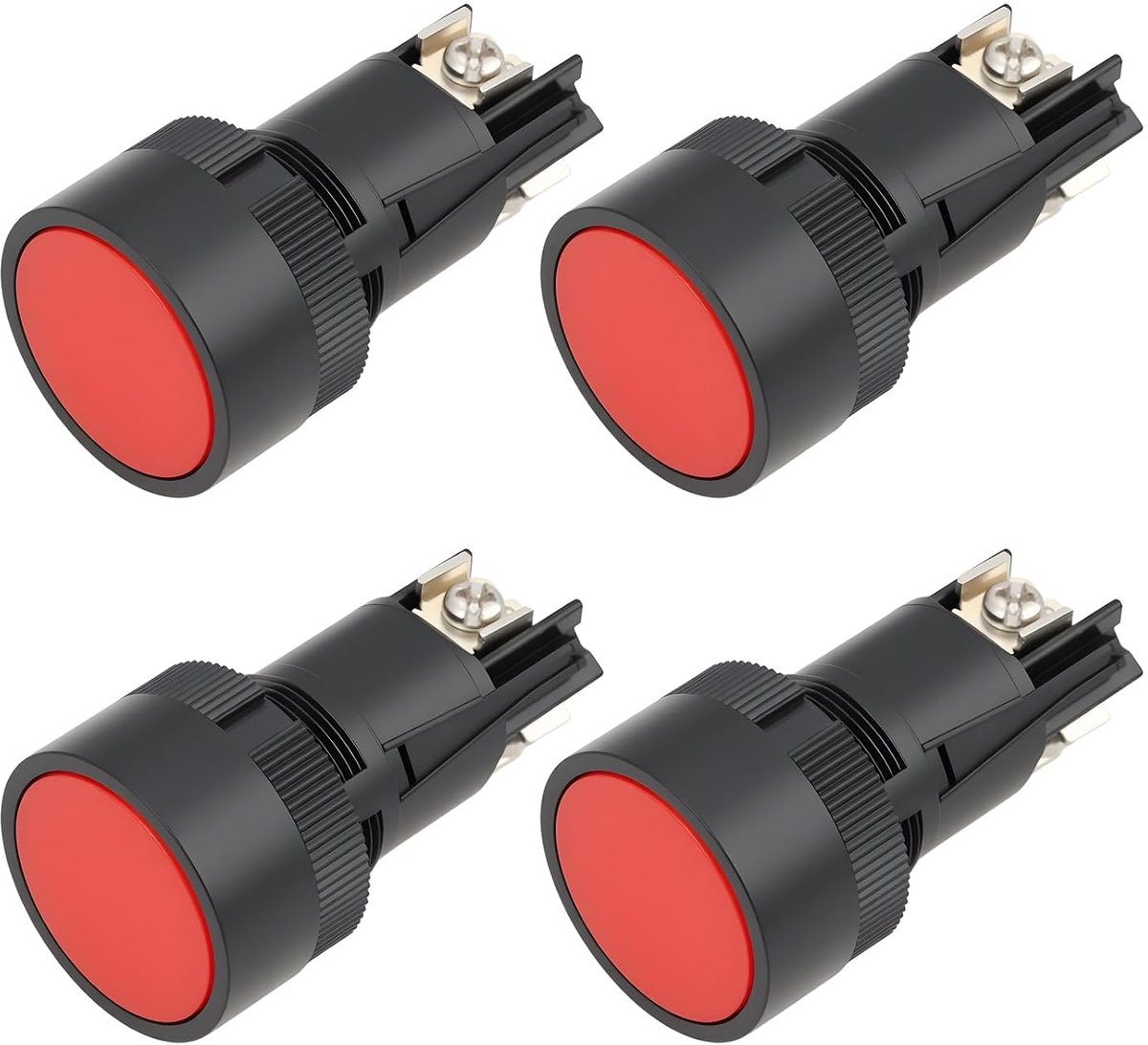 4-delige 22 mm 3-pins rode drukknopschakelaar NC XB2-EA142 36V/10A Momentary Reset Schakelaar Geschikt voor Industriële Elektrische Apparaten