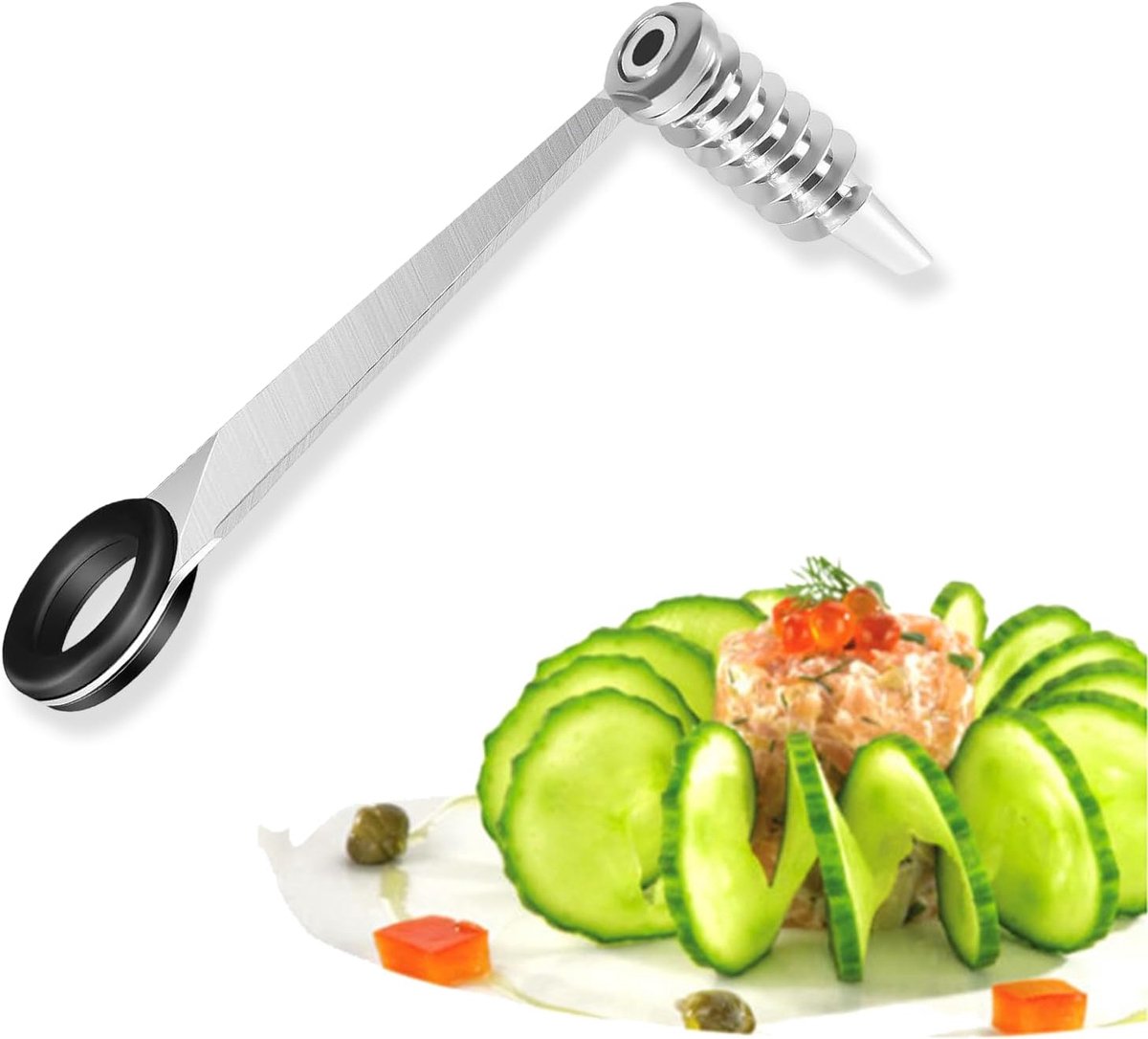 Aardappelsnijder Spiraal Roestvrij Staal Handgereedschap Zester Spiraalmachine voor Keuken Thuis Voorbereiding Groenten Aardappelen Komkommers