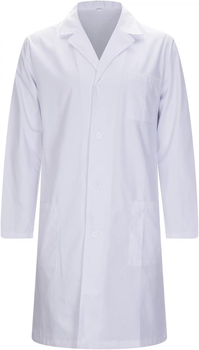 - Unisex badjas met reverskraag, korte mouwen, uniform, laboratorium, ziekenhuis, reiniging voor diergezondheid, gezondheid - Ref: 8162
