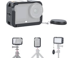 aceyoon Camerakooi voor DJI Osmo Action 6, aluminium metalen kooi met siliconen lensbescherming, Action 6 uitbreidingsframe met snelsluiting, koudlichtschoen, 1/4 inch schroefdraad voor Osmo Action 6