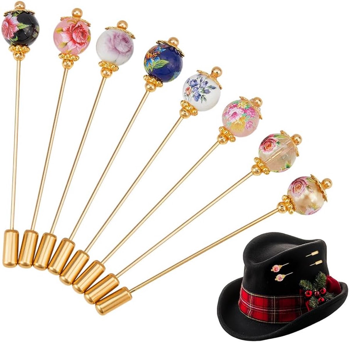 Messing Staaf Reversnaald Met Lange Handvat Accessoires Voor Dames Hoeden Stropdassen Sjaals Pakken Broches Decoratief