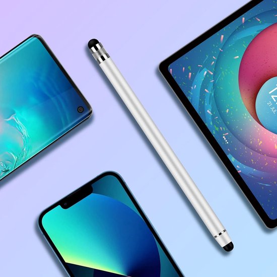 Tabletpen 2-in-1 rubberen styluspen, hoge gevoeligheid dubbele hoofdstylus, geschikt voor alle telefoons/tablets/Apple/iPad/Samsung Galaxy/Xiaomi/IOS/Android etc (zwart+roze+zilver+blauw) — afbeelding 2