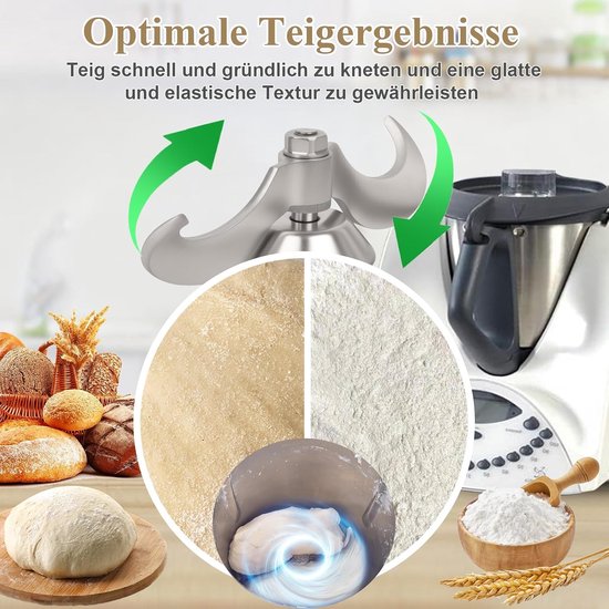 Deegmes voor Vorwerk Thermomix TM31, roestvrij stalen deegmengmes, geen deegresten, snelle reiniging, mixmes, reserveaccessoires voor Thermоmix TM31 keukenmachine, reserveonderdelen voor TM31 — afbeelding 2