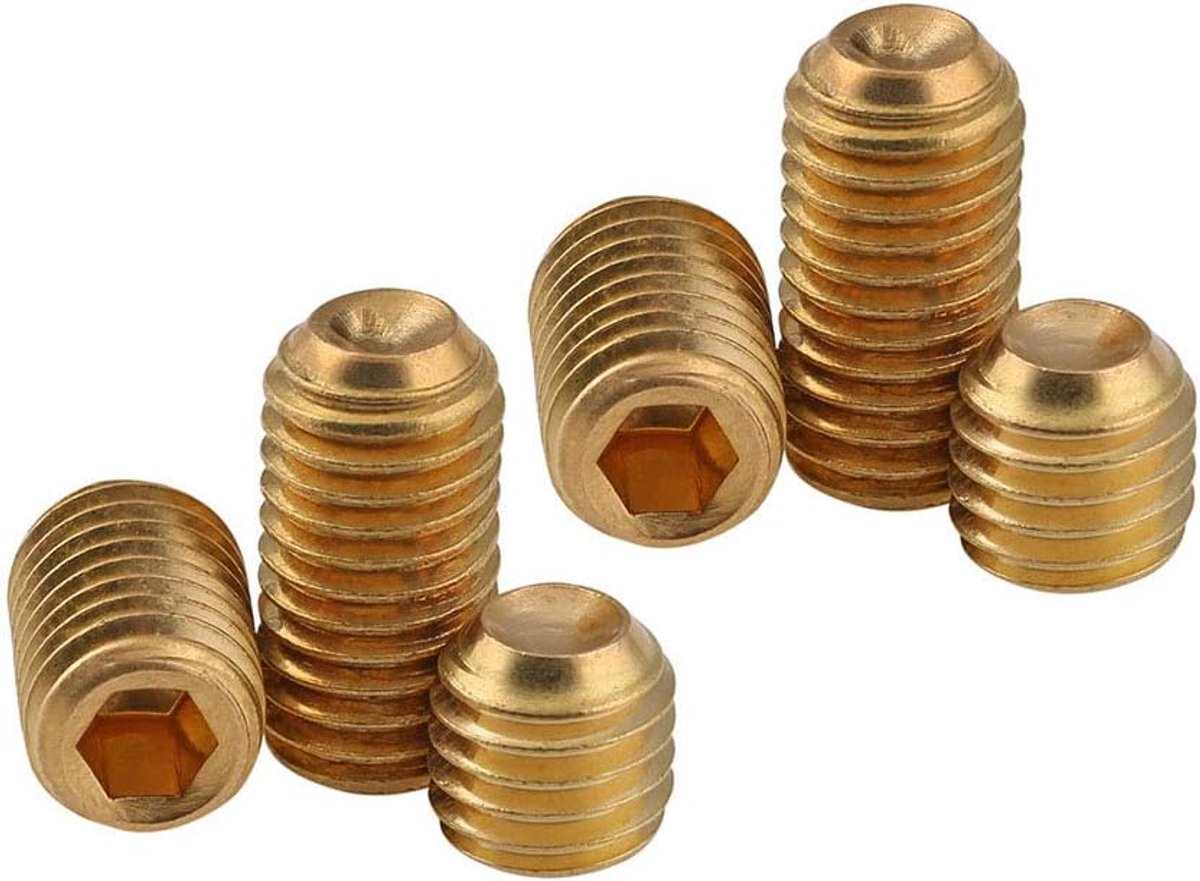Zeskant Grub Schroeven Hoofd Noten Schroefdraad Cup Point Machine Bevestigingsschroef, M2×2mm,30 pcs