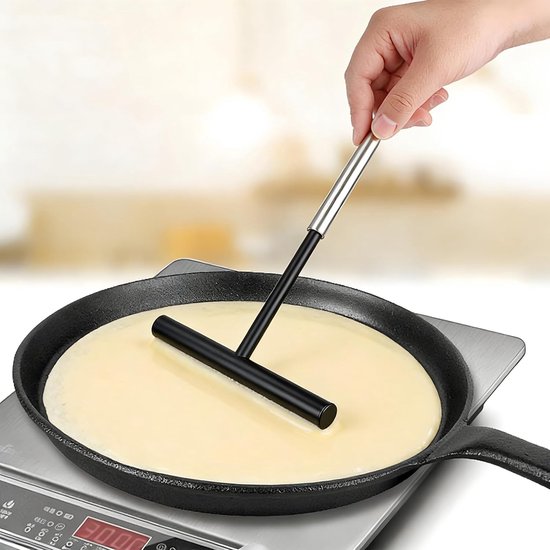 3-delige deegdispenser van roestvrij staal en spatel van siliconen, olieborstel, pannenkoekenset, spatel voor cake, crème, pan, keuken, verdeel pannenkoekendeeg — afbeelding 5