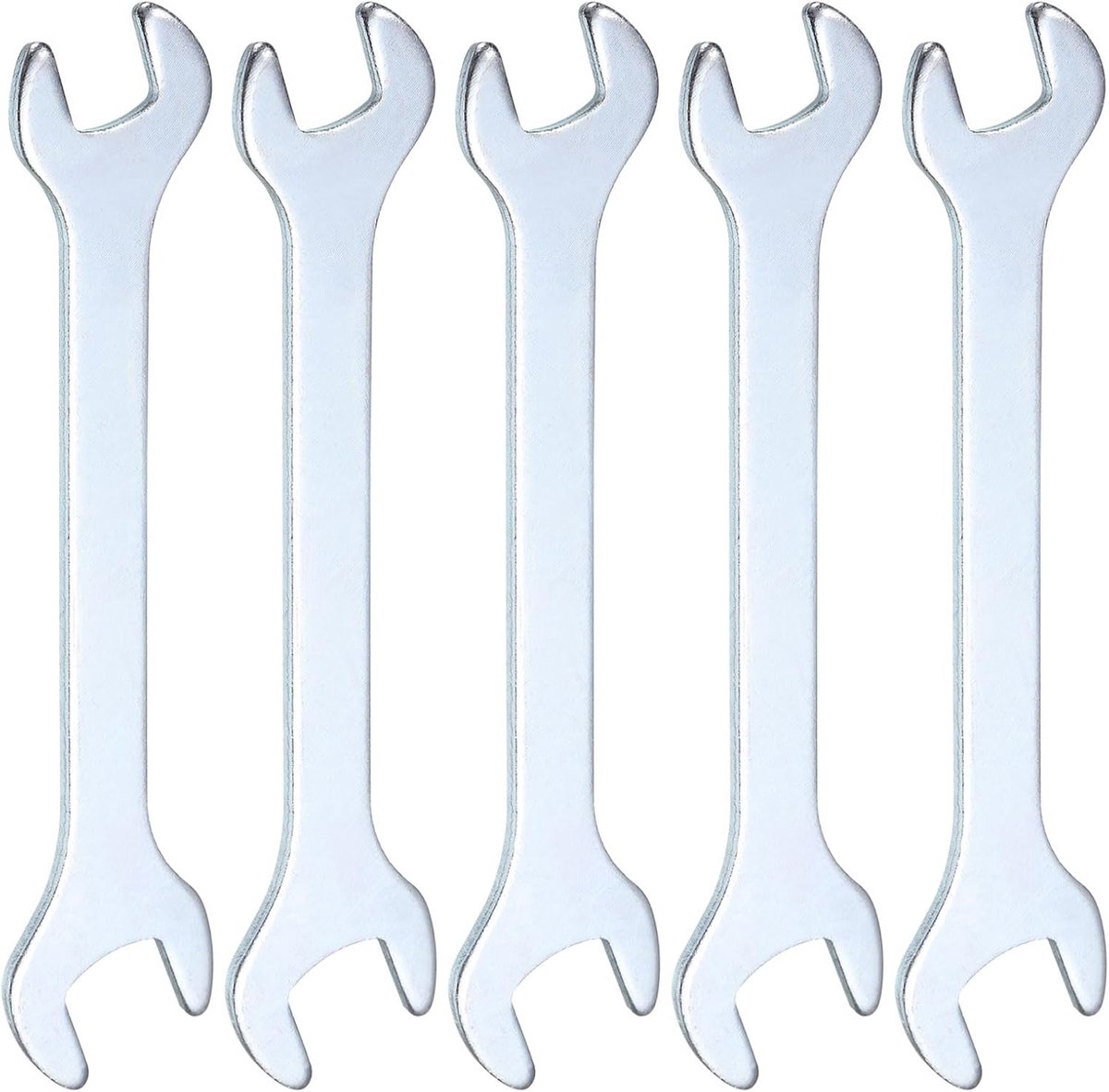 5 stuks Double Open End Thin Wrench 8 mm x 10 mm Metric Super Thin Small Flat Head Wrench Galvanizing Open Ended Spanner voor Automotive Repair Furniture Assembly