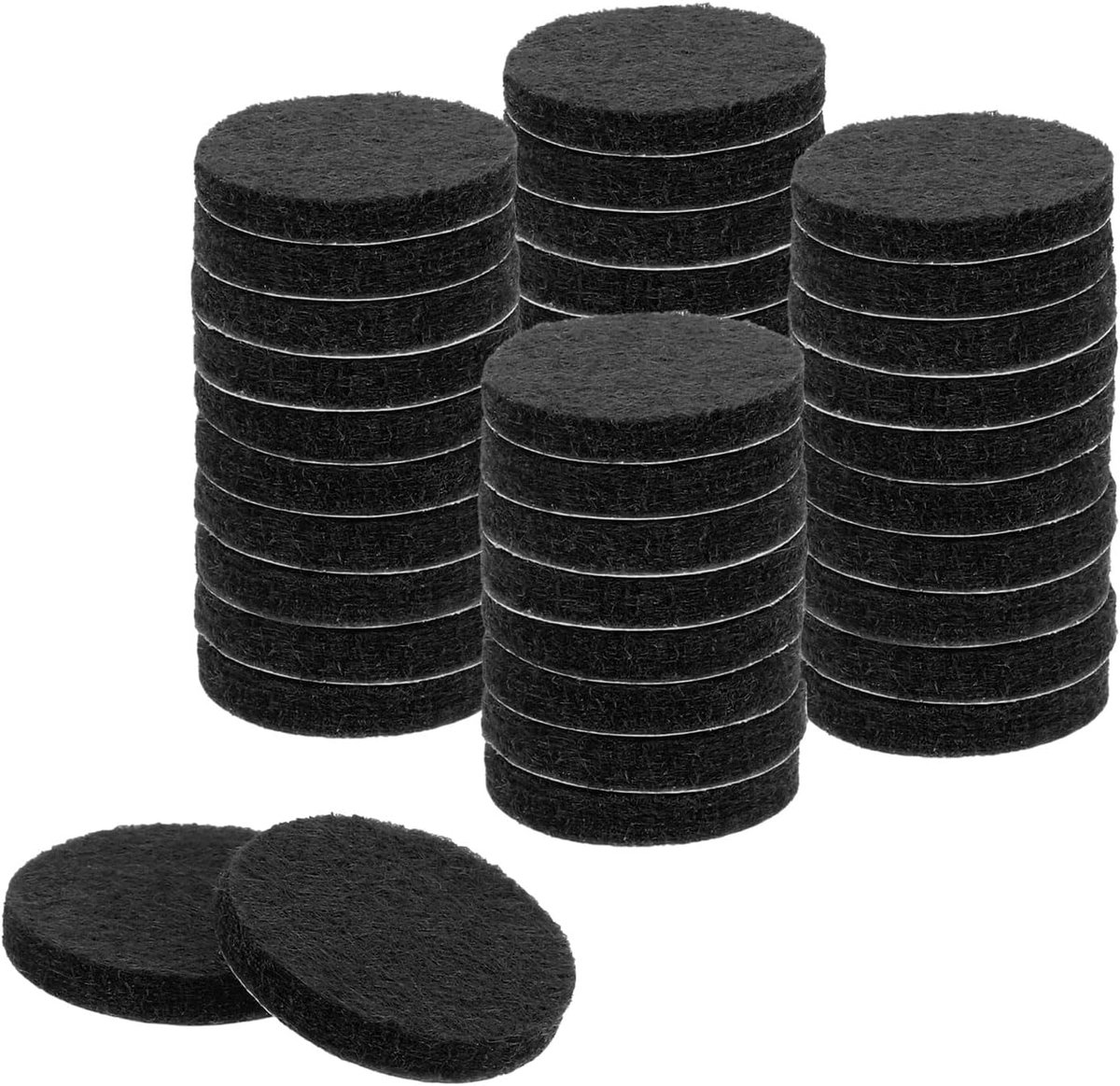 Ronde viltdoppen voor meubels, 40 stuks, 1,7 cm diameter x 0,3 cm, dikte met viltlijm, antislip en krasbestendig, voeten ter bescherming van zwarte houten vloeren