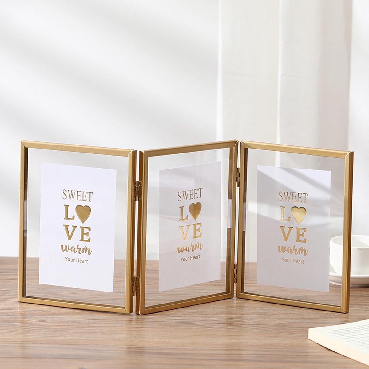 Fotolijst 4x6 verticaal - metalen acryl triptych - decoratie voor slaapkamer - bewaart herinneringen - SnelShoppen