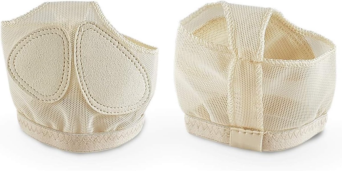 Anti-slip dansvoetjes 5 maten - beige - kunstsuede - voetkussens voor yoga - SnelShoppen