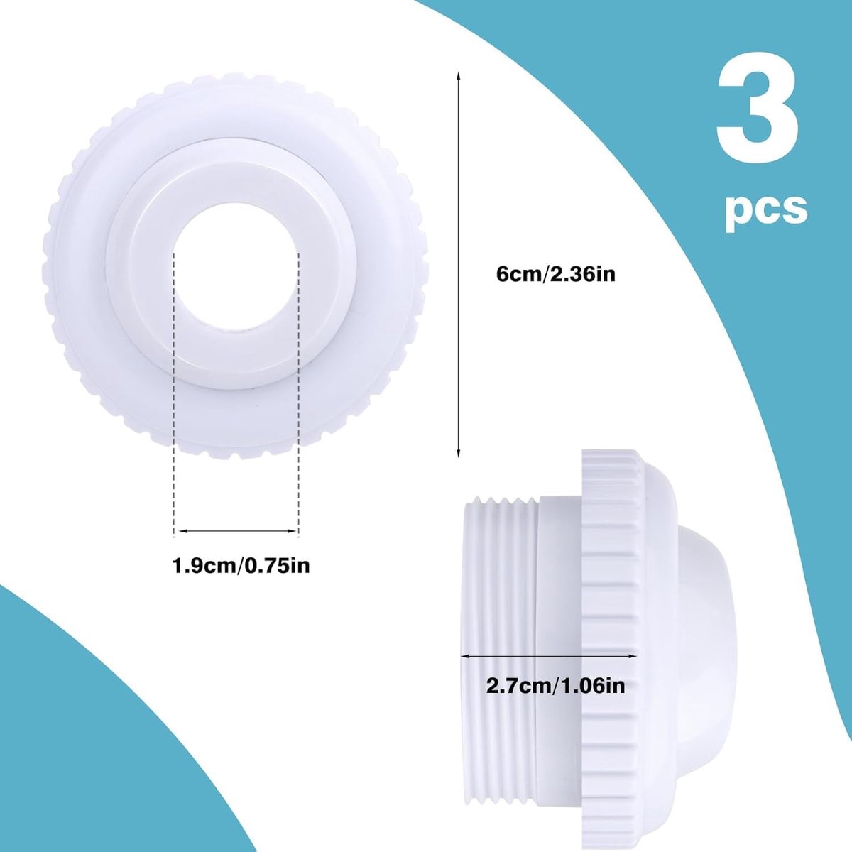 Pool nozzle 3 stuks - verstelbare inlaat nozzle - duurzame materialen - eenvoudig te installeren - SnelShoppen