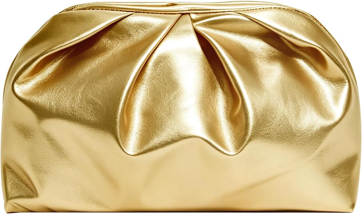 Clutch geplooide avondtas - kleine PU-lederen tas - elegante uitstraling - perfect voor bruiloften - SnelShoppen