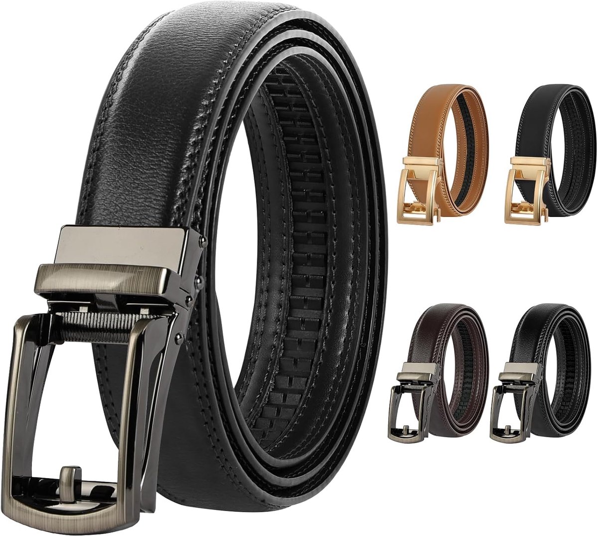 Heren riem met automatische gesp - verstelbare leren ratelriem - geschikt voor formele en casual kleding - ShopVlot