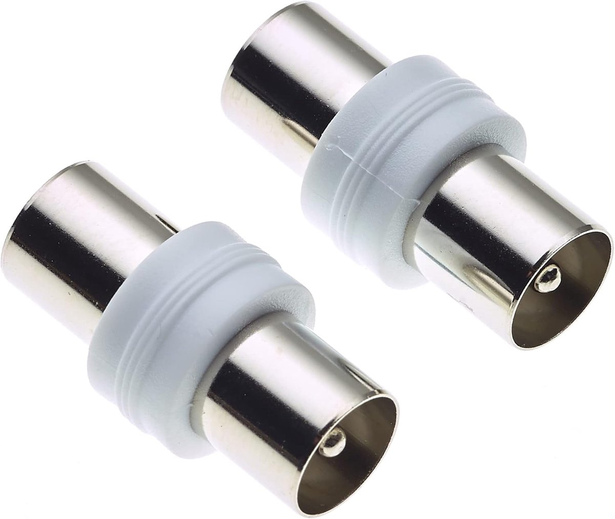TV Coax Plug Adapter - Adapter Barrel Connector - 2 Stuks - Voor satelliet en FM antenne - ShopVlot