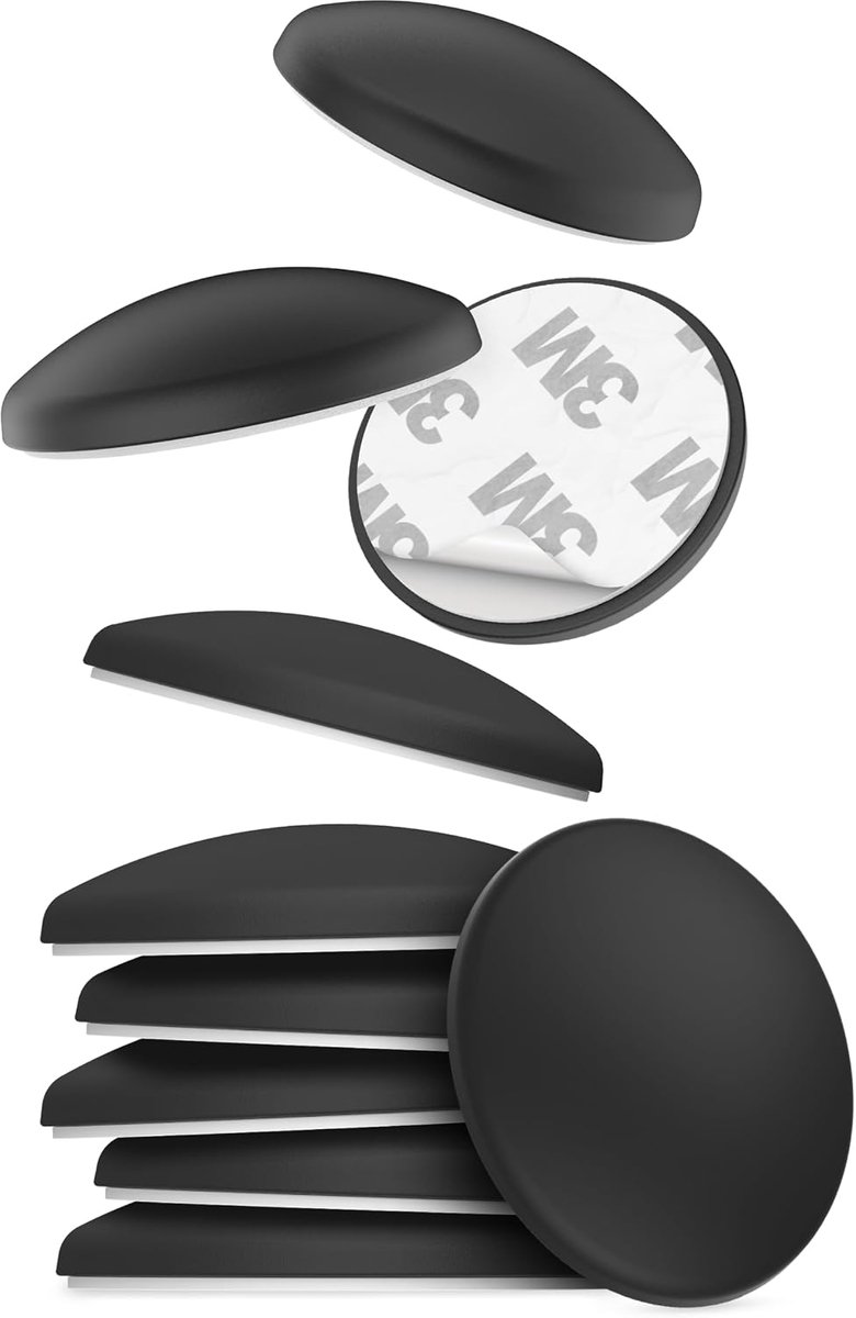 Deurstoppers 10x - 40x8 mm - zwart - zelfklevend - beschermt muren en meubels - ShopVlot