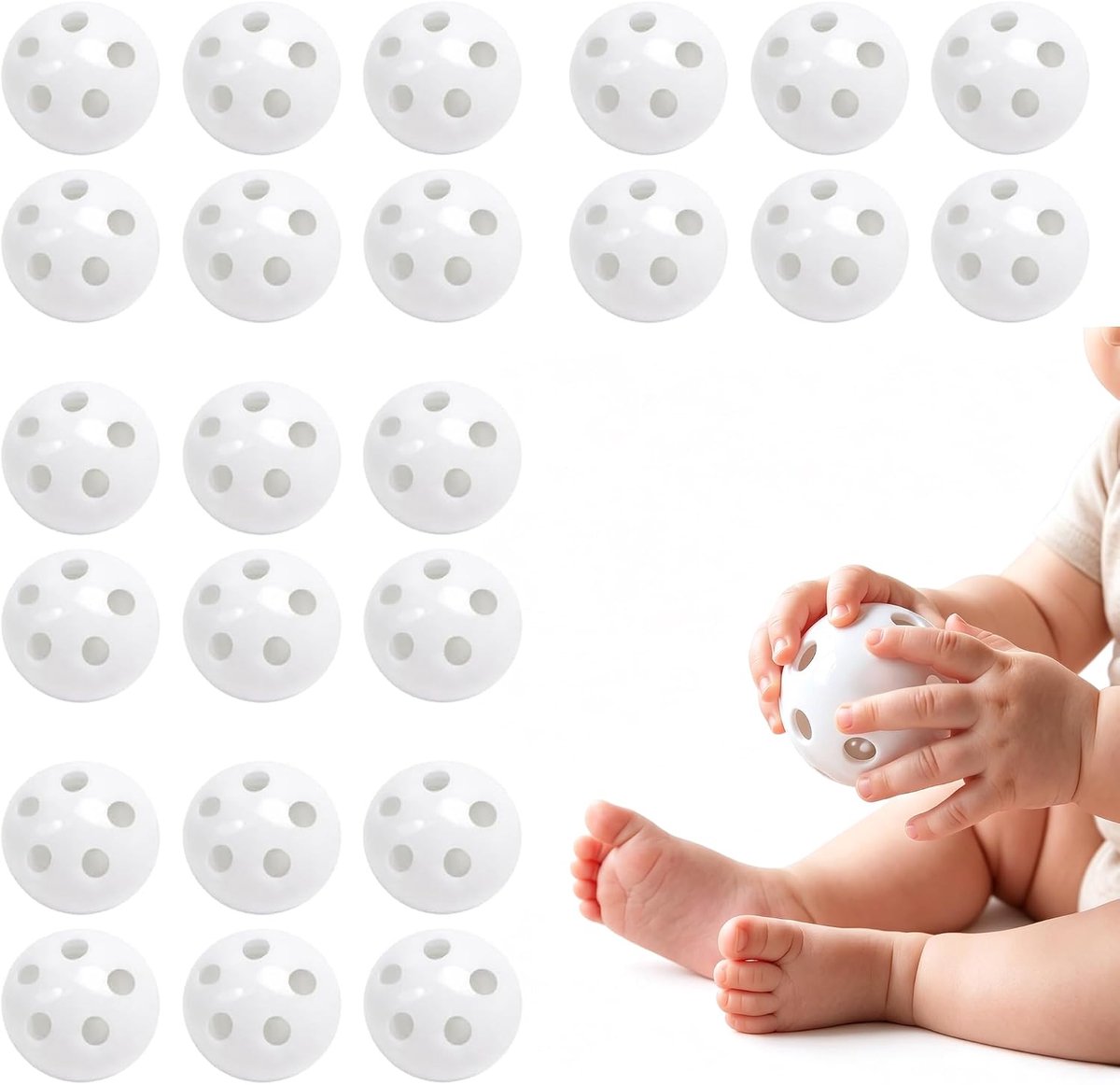 Rammelaarballen 20-delige set - 24 mm - duurzaam kunststof - perfect voor knutselprojecten - ShopVlot