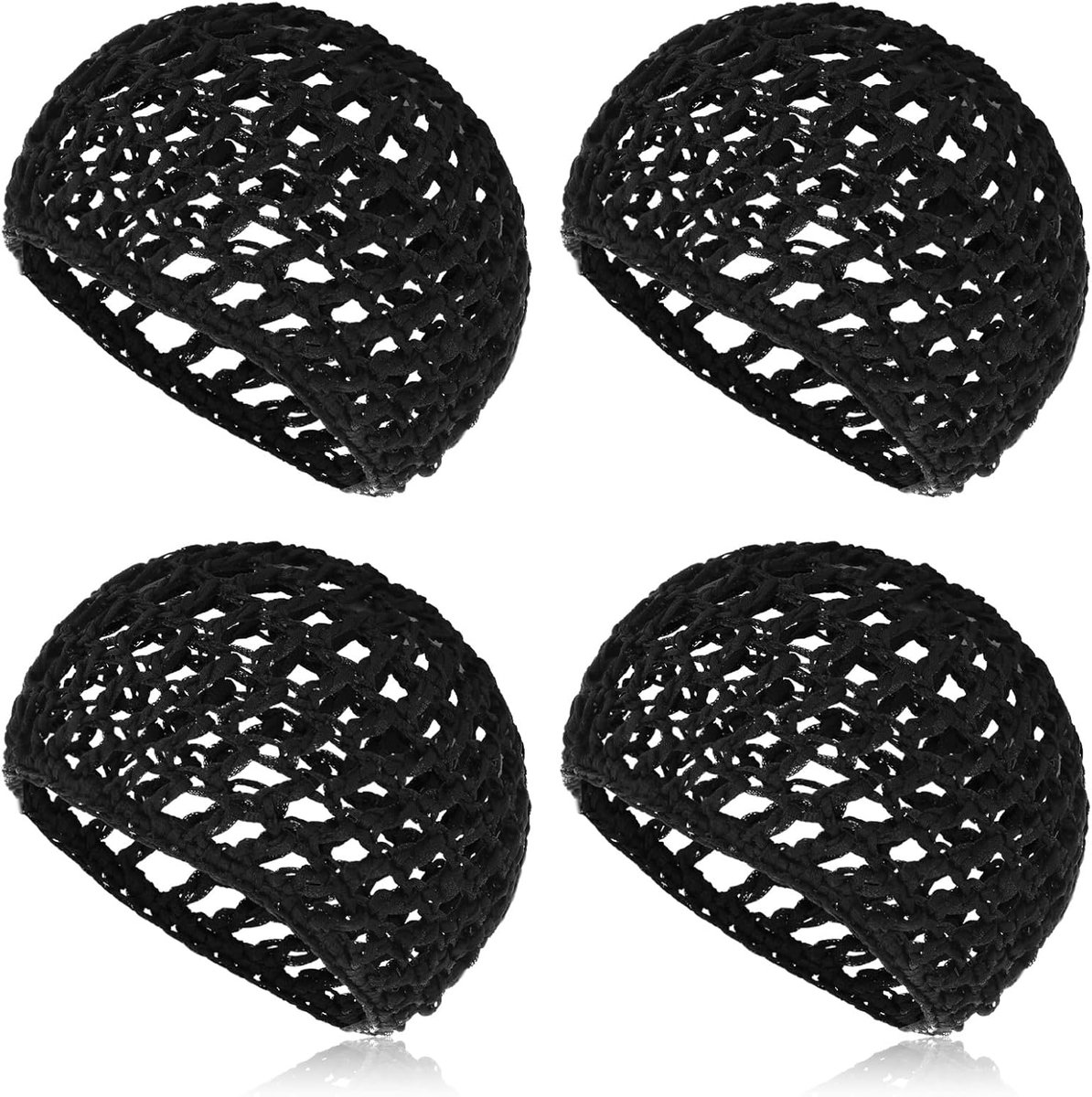 Slaaphaarnet 4 Stuks - Zachte Viscose Mesh - Ademend Nachtmuts - Haarbescherming voor Natuurlijke Krullen - ShopVlot
