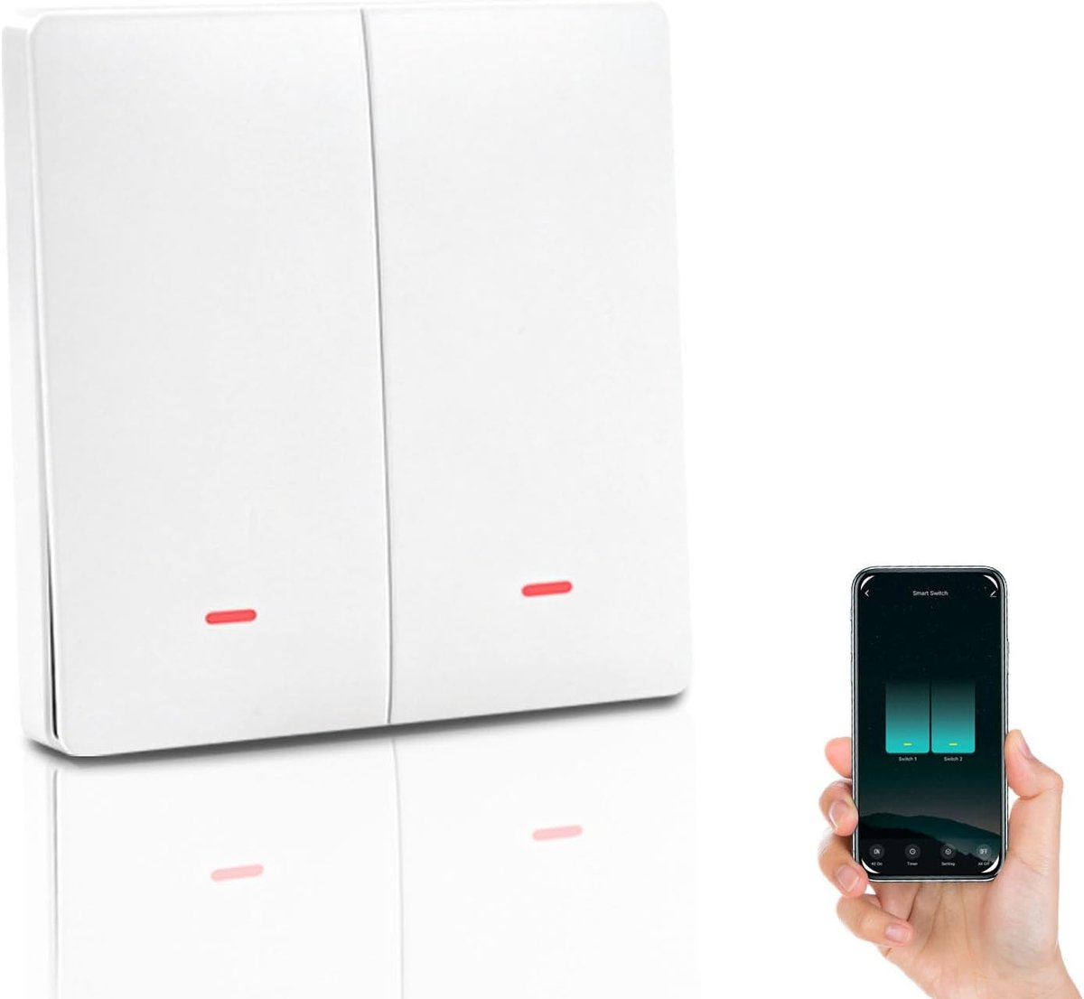 Intelligente wifi-lichtschakelaar - op afstand bestuurbaar - via app - eenvoudig te bedienen - ShopVlot