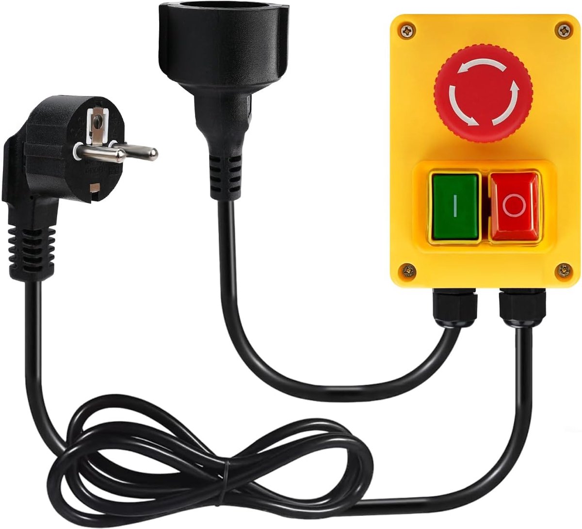 Noodstopschakelaar 16 A 230 V AC - elektromagnetische vergrendeling - onderspanningsbeveiliging - ShopVlot