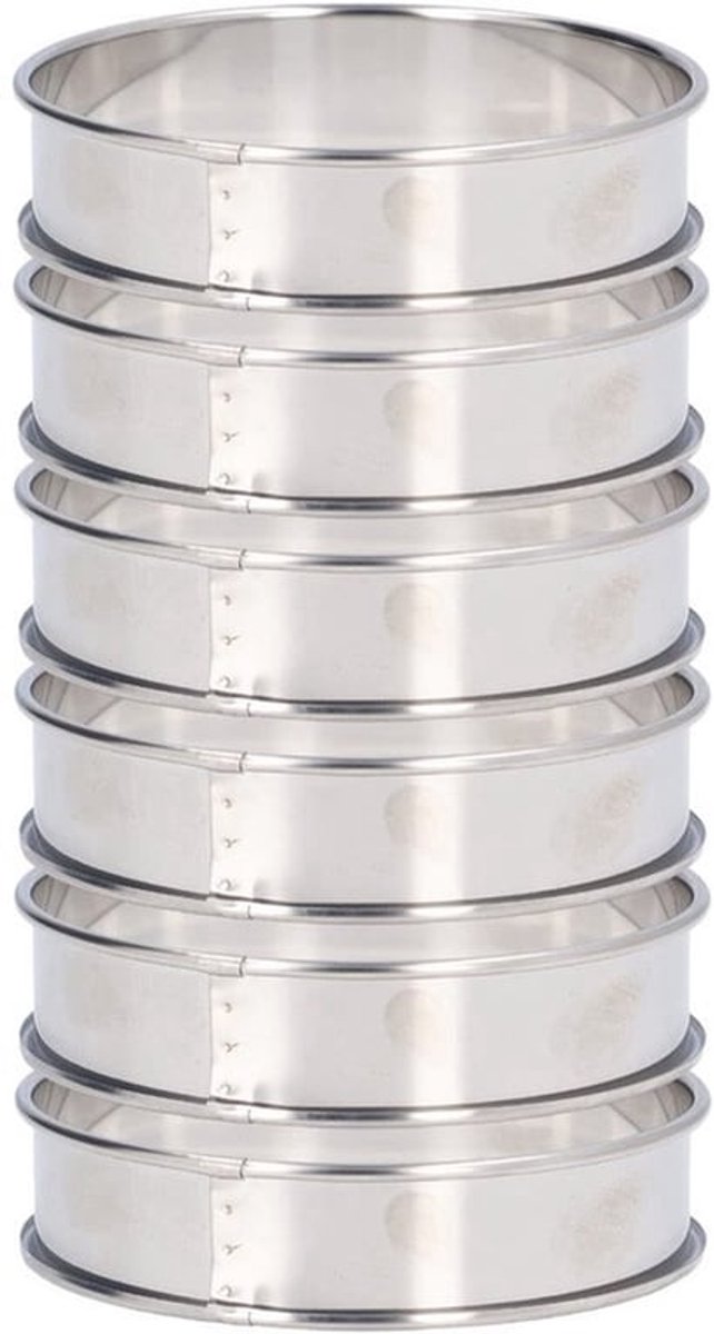 Crumpet Ringen 6 Stuks - RVS Muffinringen met Antiaanbaklaag - 10 cm