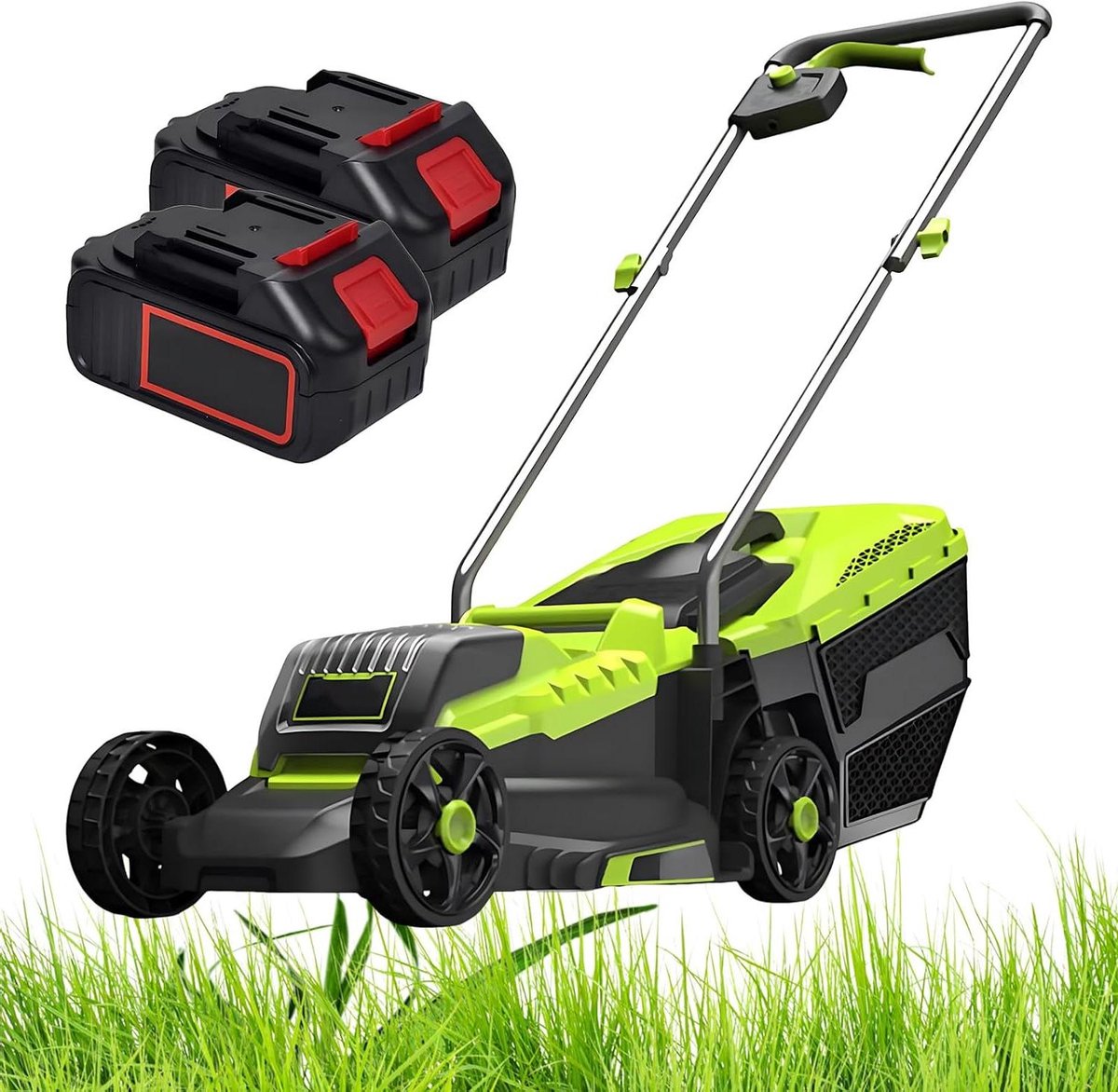 Elektrische Grasmaaier - Draadloze Duwmaaier - Gazon Onderhouden - Borstelloze Motor - 330 Mm Maaibreedte - Grijs
