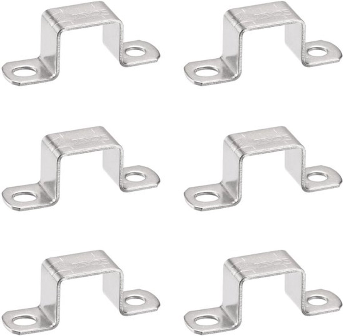 6 Stuks U Vorm Connector Beugel, 25mm x 25mm RVS Beugel RVS Pijp Klem, Zware Pijp Klemmen voor Pijp Draad, Deur Gesloten Stang Houder Steun