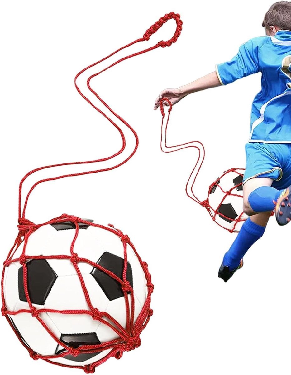 Mesh Baltas - Voetbaltas Net - Sportuitrusting Opslag - Hoge Duurzaamheid Nylon - 1 Bal - Rood