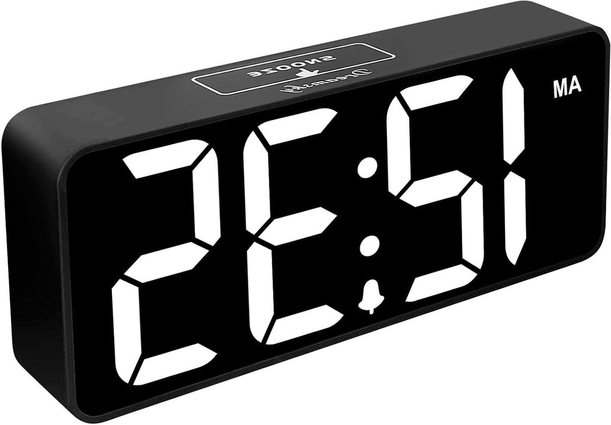 Digitale Wekker - Grote Klok - Tijd Weergeven - Extra Grote Cijfers - 23 cm Display - Zwart